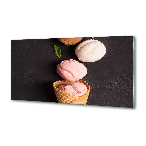 Glazen achterwand keuken IJs in een wafelhoorntje