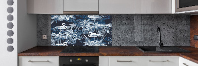 Spatscherm keuken Flamingo's en planten