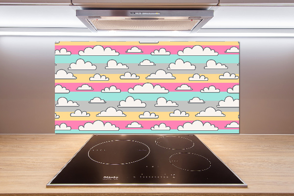 Spatscherm keuken Wolken