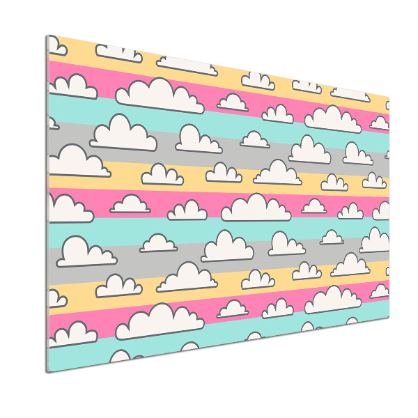 Spatscherm keuken Wolken