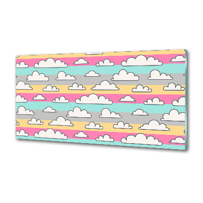 Spatscherm keuken Wolken