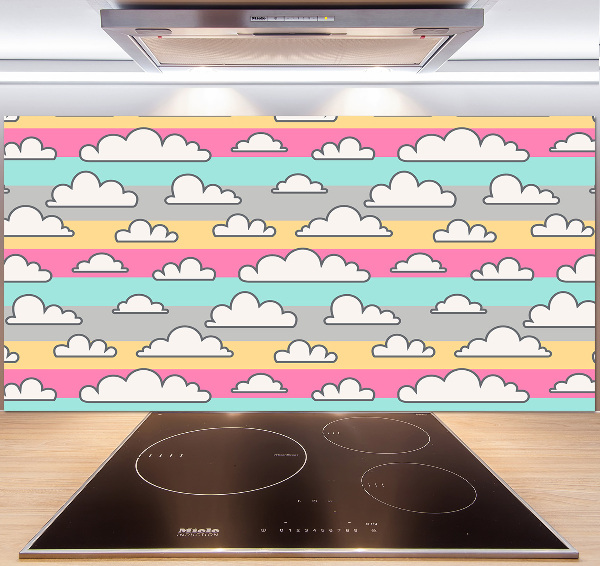 Spatscherm keuken Wolken
