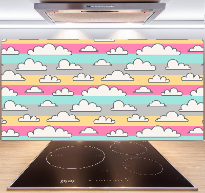 Spatscherm keuken Wolken