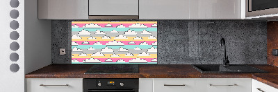 Spatscherm keuken Wolken