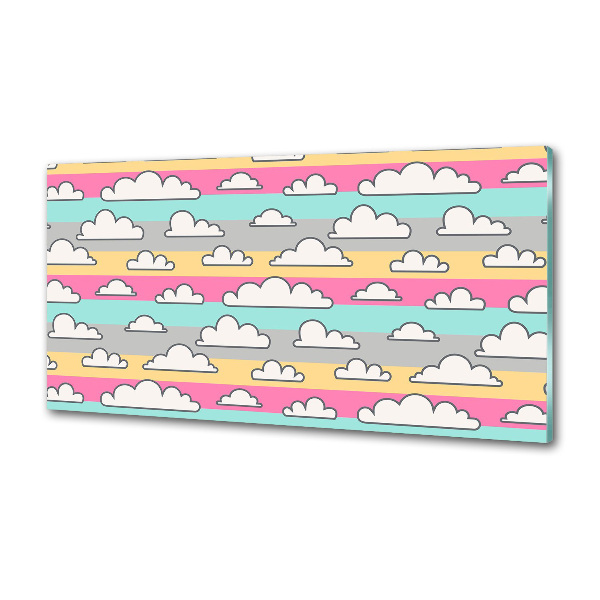 Spatscherm keuken Wolken