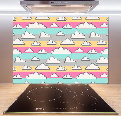 Spatscherm keuken Wolken