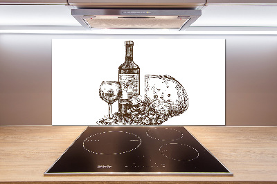 Achterwand keuken Wijn en hapjes