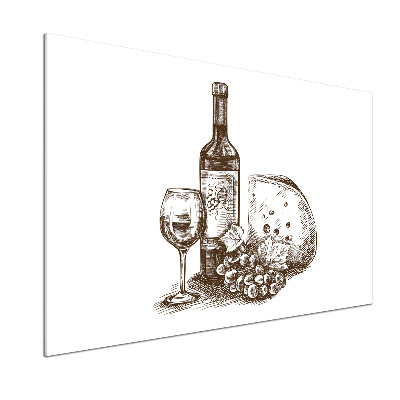 Achterwand keuken Wijn en hapjes