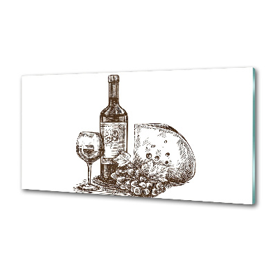 Achterwand keuken Wijn en hapjes