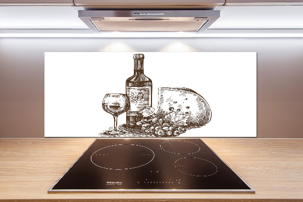 Achterwand keuken Wijn en hapjes