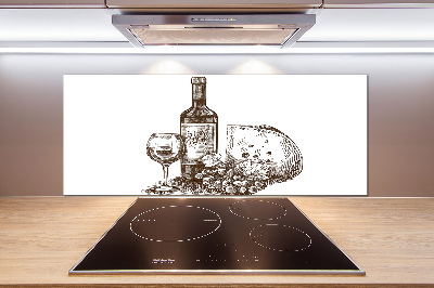 Achterwand keuken Wijn en hapjes