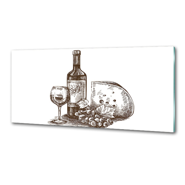 Achterwand keuken Wijn en hapjes