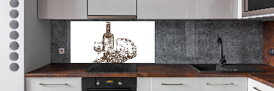 Achterwand keuken Wijn en hapjes