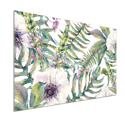 Achterwand keuken Varens en bloemen