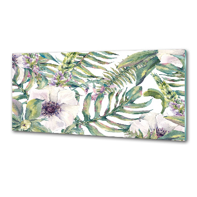 Achterwand keuken Varens en bloemen