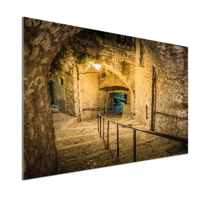 Achterwand keuken Peille bij nacht Frankrijk