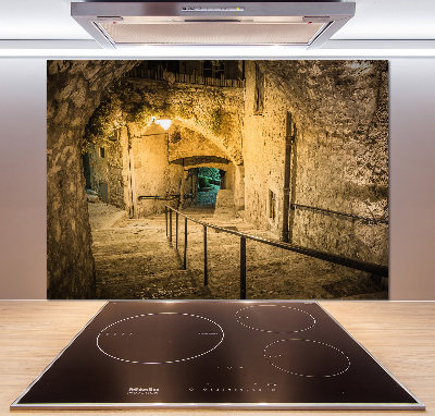 Achterwand keuken Peille bij nacht Frankrijk