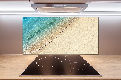 Glazen achterwand keuken Een golf op het strand