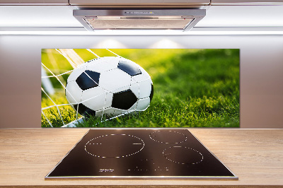 Spatscherm keuken De bal ligt in het doel.