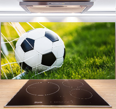 Spatscherm keuken De bal ligt in het doel.