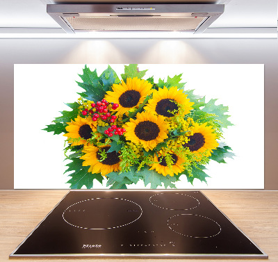Achterwand keuken Een boeket zonnebloemen
