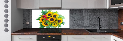 Achterwand keuken Een boeket zonnebloemen