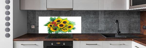 Achterwand keuken Een boeket zonnebloemen