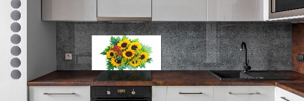 Achterwand keuken Een boeket zonnebloemen