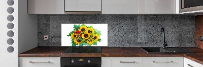 Achterwand keuken Een boeket zonnebloemen