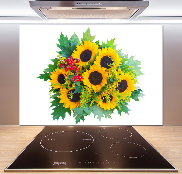 Achterwand keuken Een boeket zonnebloemen