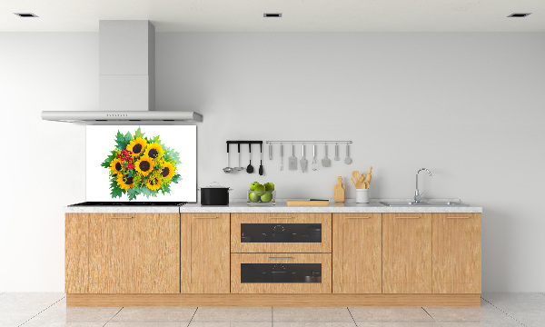 Achterwand keuken Een boeket zonnebloemen