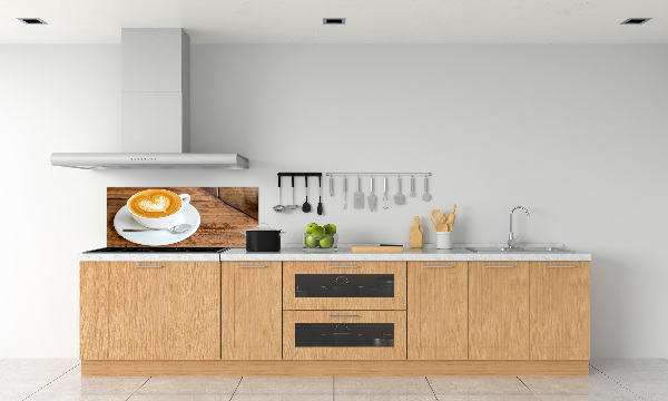 Glazen achterwand keuken Koffie in een kopje