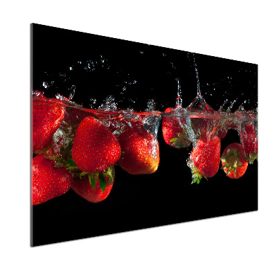 Achterwand keuken Aardbeien onder water