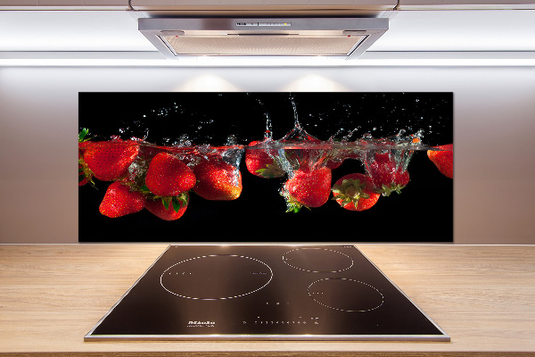 Achterwand keuken Aardbeien onder water