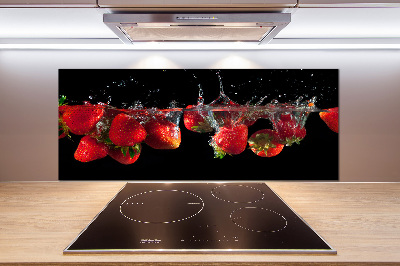 Achterwand keuken Aardbeien onder water