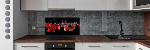 Achterwand keuken Aardbeien onder water