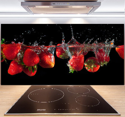 Achterwand keuken Aardbeien onder water