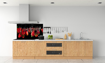 Achterwand keuken Aardbeien onder water