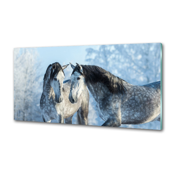 Achterwand keuken Grijze paarden in de winter