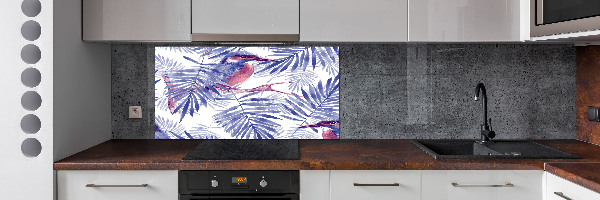 Spatscherm keuken Planten en vogels