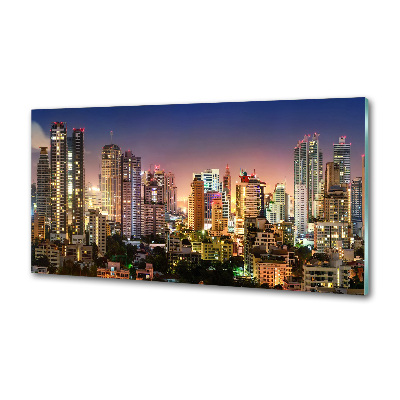 Glazen achterwand keuken Bangkok 's nachts