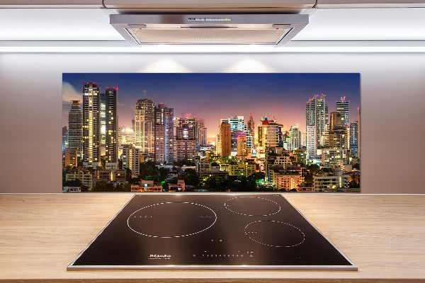 Glazen achterwand keuken Bangkok 's nachts