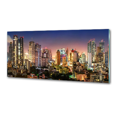 Glazen achterwand keuken Bangkok 's nachts