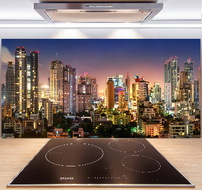 Glazen achterwand keuken Bangkok 's nachts