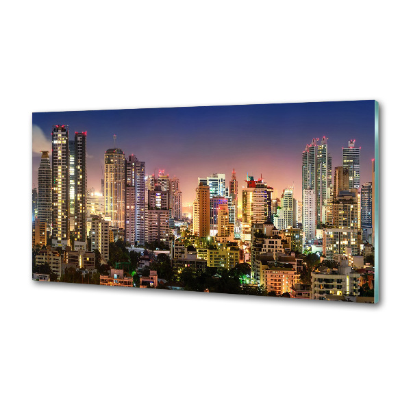 Glazen achterwand keuken Bangkok 's nachts