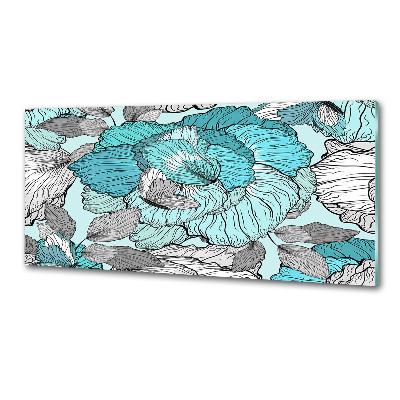 Glazen achterwand keuken Bloemenpatroon