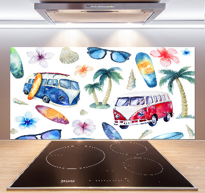 Glazen achterwand keuken Surfsymbolen