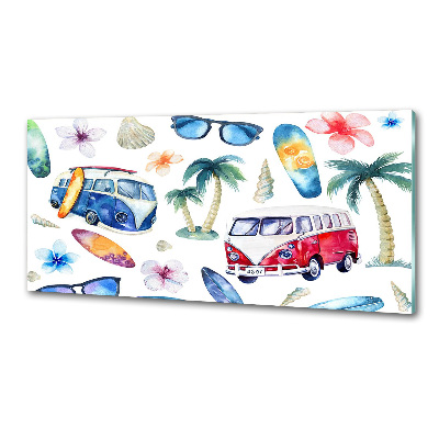 Glazen achterwand keuken Surfsymbolen