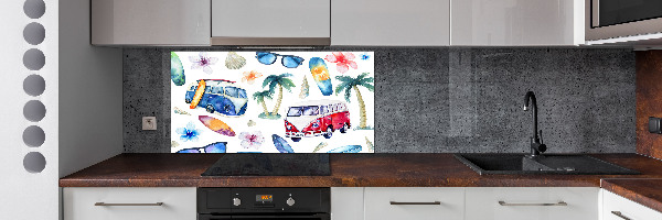 Glazen achterwand keuken Surfsymbolen