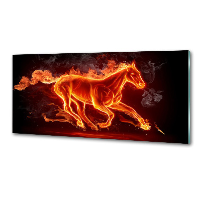 Spatscherm keuken Paard in vlammen